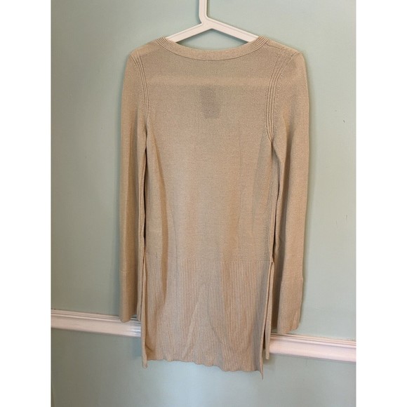 Free People  Criss Cross Front Longline Tunic Sweater oatmeal cream  XS … - Picture 5 of 7